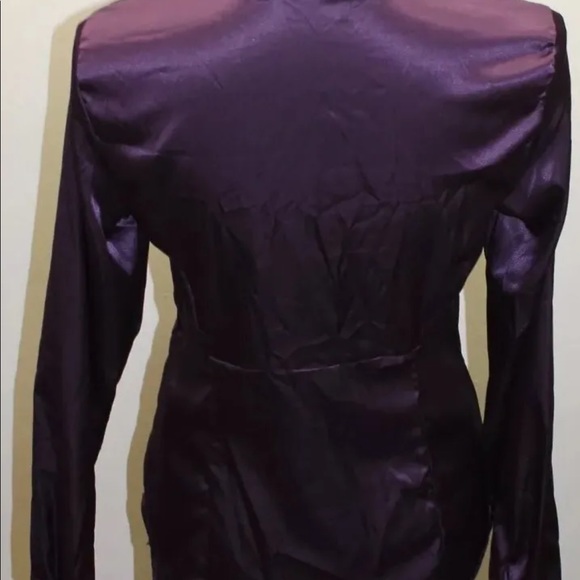 Zara Basic Women Long Sleeve Purple Blouse Shirt Top M - Picture 6 of 7